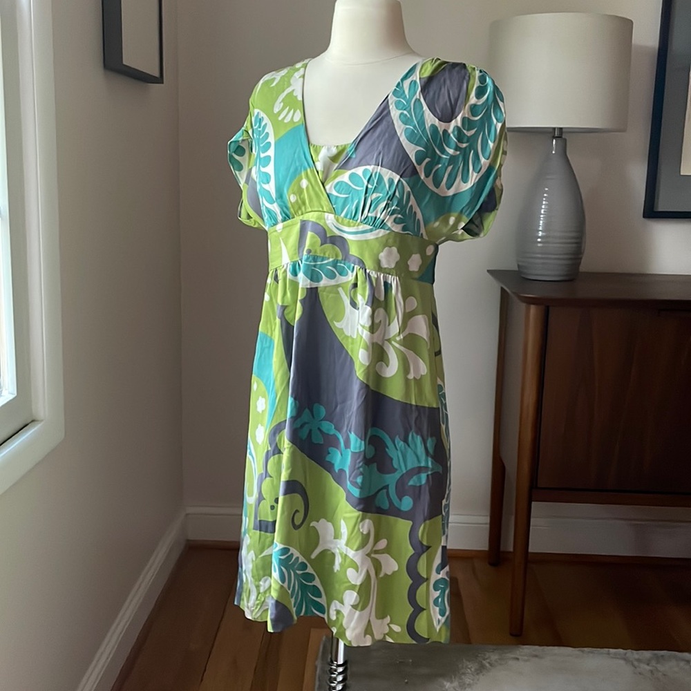 Festive Boden Summer Silk Dress, Size 8
